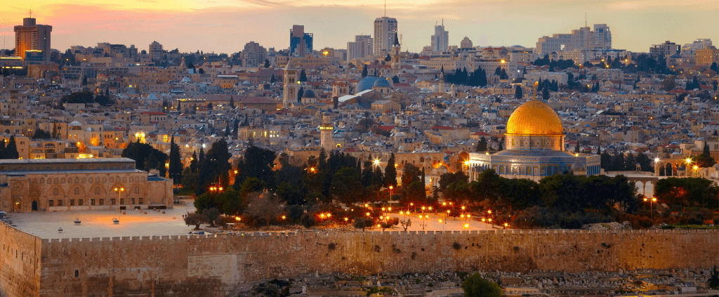 Jerusalem Sunset Panorama Background